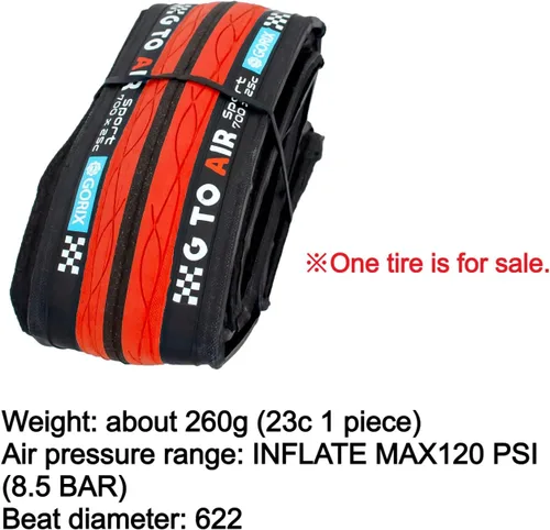 Miniatura 6 de Neumático para Bicicleta de Carretera GORIX 700×23C 25c 28C 32c 35c para Ciclismo (Gtoair)