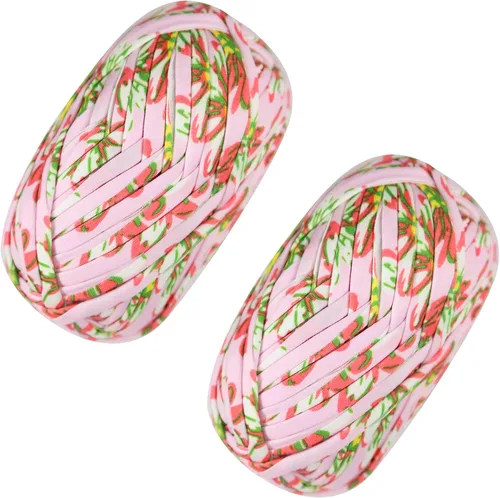 Miniatura 13 de 2 piezas de tela elástica para camisetas, hilo de crochet para tejer DIY, hilo de punto grueso tipo espagueti para proyectos de bolsos, mantas