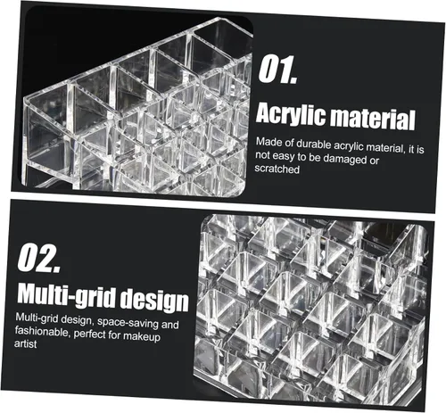 Miniatura 6 de Vaguelly Acrylic Lipstick Holder 26-Grid Makeup Organizer for Vanity Delicate Lipstick Rack Dustproof Design for Beauty Enthusiasts