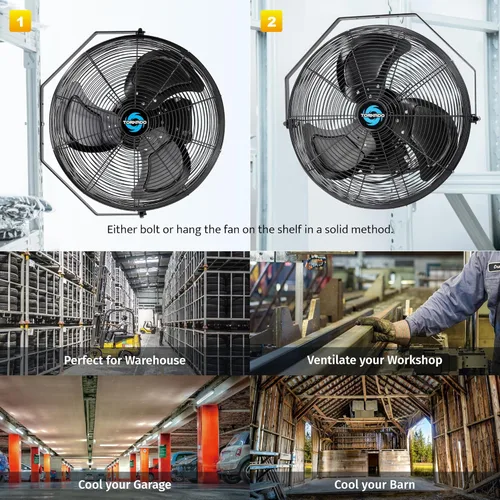 Miniatura 8 de Tornado Ventilador de pared industrial de metal de alta velocidad IPX4 resistente al agua de 18 pulgadas para uso comercial, industrial