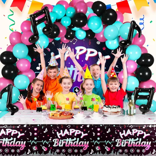 Miniatura 4 de OurWarm 130 piezas de decoraciones de fiesta de cumpleaños de Tik Tok, decoraciones de feliz cumpleaños con música, suministros de fiesta temática
