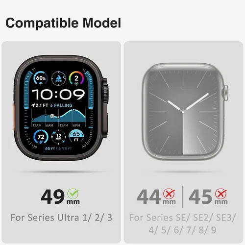 Miniatura 2 de ULTIMAL - Correa resistente con estuche para Apple Watch de 44 mm, correa protectora a prueba de golpes de grado militar para hombres, correa
