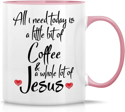 Miniatura 21 de Retreez Taza divertida – This Girl Runs on Coffee + Jesus - Tazas de café de cerámica de 11 onzas – Divertido, sarcasmo, sarcástico, motivacional
