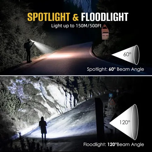 Miniatura 4 de HOKOILN Linterna frontal LED recargable con luz verde y roja, 1300 lúmenes, linterna ultra brillante para camping, correr, senderismo, pesca