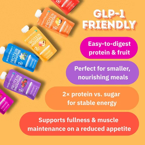 Miniatura 8 de Designer Wellness Batido de proteínas, vainilla de arándanos, 0.44 oz de proteína de suero, aperitivo de batido de fruta real, sin azúcar añadido