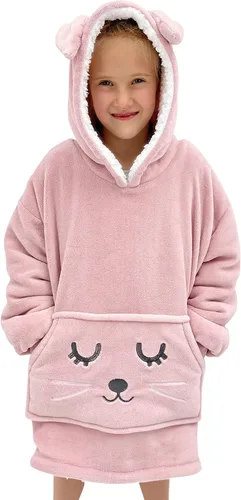 Miniatura 9 de Manta para niños de 3 a 10 años, divertida manta con capucha para niños, sudadera con capucha, sudadera cómoda de gran tamaño para niños, niñas
