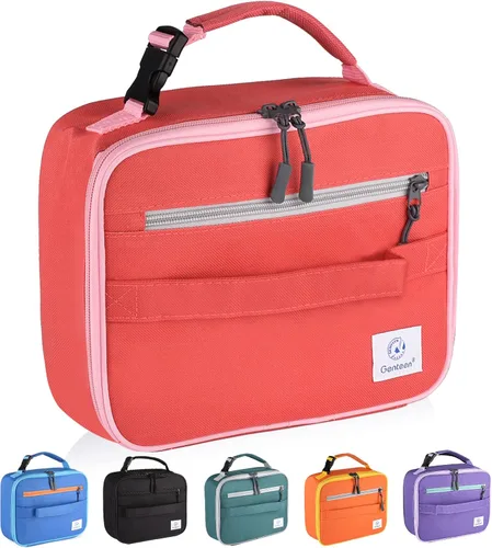 Miniatura 16 de Genteen Paquete de 2 bolsas de almuerzo suaves aisladas con doble cremallera, resistente, congelable y reutilizable para niños, hombres