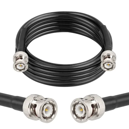 Miniatura 17 de MOOKEERF Cable BNC - 1 pie 2 piezas RG58 50 ohm macho a macho cables coaxiales de extensión BNC de baja pérdida para antenas, radios RF, módems