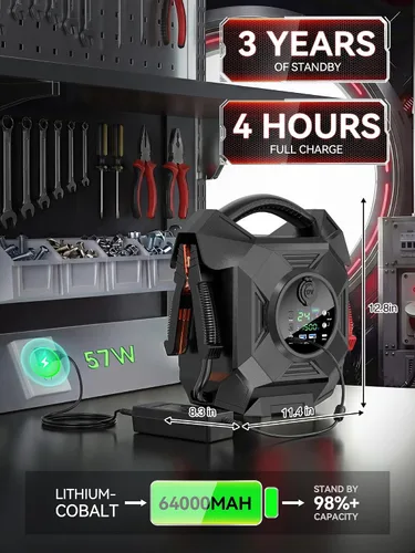 Miniatura 6 de Arrancador de camiones de alta resistencia, CAT797 30000A 12V/24V arrancador de batería portátil, paquete de refuerzo de batería para arranque a