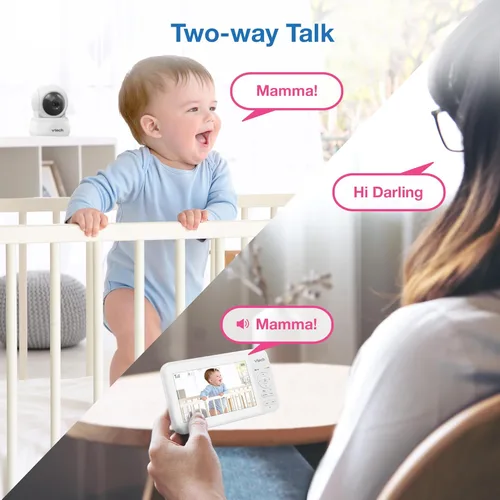 Miniatura 9 de VTech - Monitor de video para bebé con 2 cámaras y pantalla LCD de 5 pulgadas, hasta 17 horas de video y 31 horas de audio
