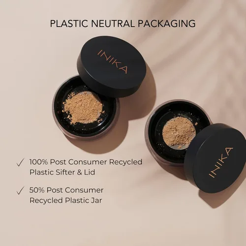 Miniatura 4 de INIKA Base de maquillaje mineral orgánica en polvo con SPF 25, maquillaje vegano, aspecto natural, cobertura construible, resplandor y brillo