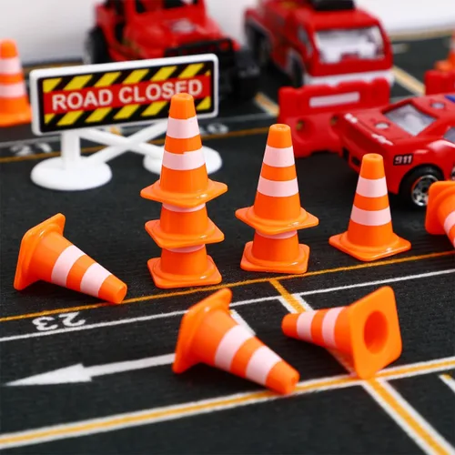 Miniatura 3 de jojofuny Juego de 50 mini conos de tráfico para niños, juguetes educativos de construcción de barricadas de tráfico para mejorar la conciencia