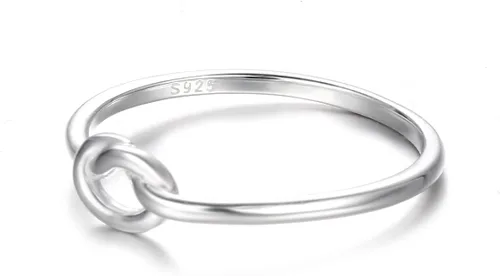 Miniatura 2 de BoRuo anillo de compromiso con nudo celta del amor, tamaño de banda del anillo 4-12, Anillo de plata de ley 925.