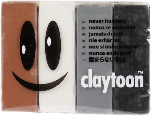 Claytoon - Juego de tonos neutros de 1 libra, solo para uso adulto, perfecto para claymation, stop motion, modelos y mucho más Neutral