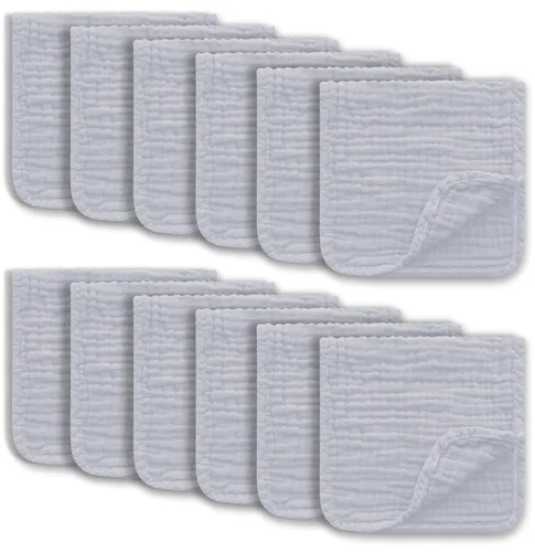 Miniatura 8 de Ease Cubs Paños de Eructar de Muselina Grandes 100% Algodón Toallitas de Mano para Niños y Niñas, Artículos Esenciales para Bebés Extra Absorbentes
