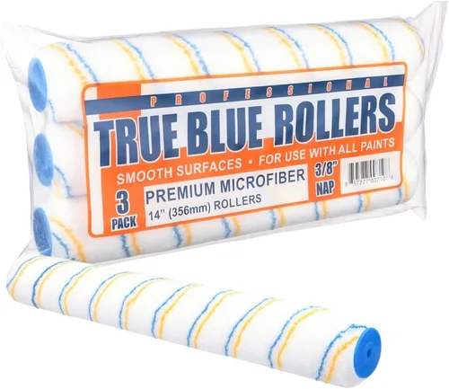 True Blue - Cubiertas de rodillo de pintura profesional de 14 pulgadas, 14 pulgadas, lo mejor para todo tipo de superficies de pintura, paquete de