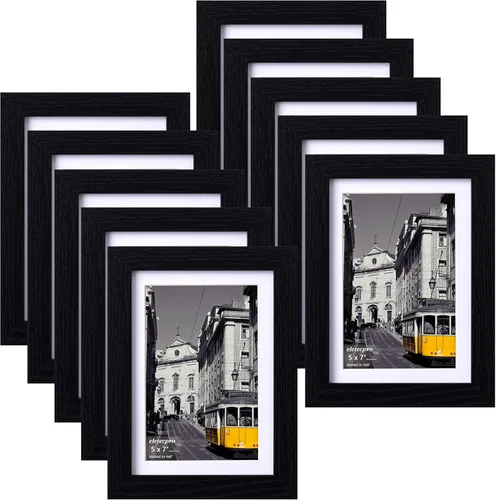 Miniatura 45 de eletecpro - Juego de 10 marcos de fotos de 5 x 7 pulgadas, collage de marcos de fotos para decoración de pared, muestra fotos de 4 x 6