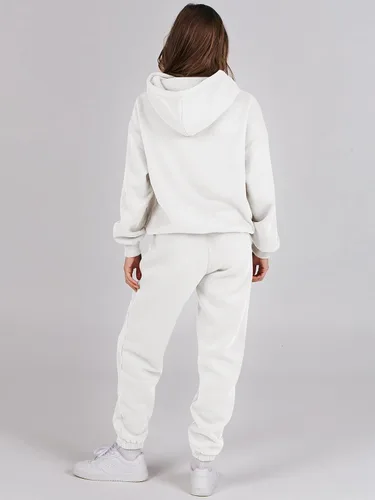 Miniatura 6 de Prinbara Conjunto de 2 piezas para mujer, conjunto de pantalones deportivos de gran tamaño, sudadera con capucha a juego, conjunto de descanso