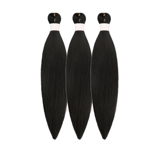 Pelo corto negro trenzado preestirado de 14 pulgadas para trenzas sin nudos, pelo sintético 1B trenzado para trenzas Bob Box (14 pulgadas, paquete