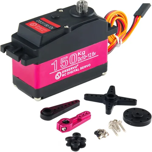 330.7 lbs DS51150 Servo Digital Servo Full Metal Gear RC Servo 180 grados impermeable IP67 12V con 18T Servo brazo para Baja Car 1/5 RC Car