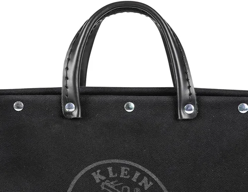 Miniatura 10 de Bolso de lujo para herramientas Klein Tools de lona, hecha de lona natural con compartimentos interiores y correa para el hombro desenganchable