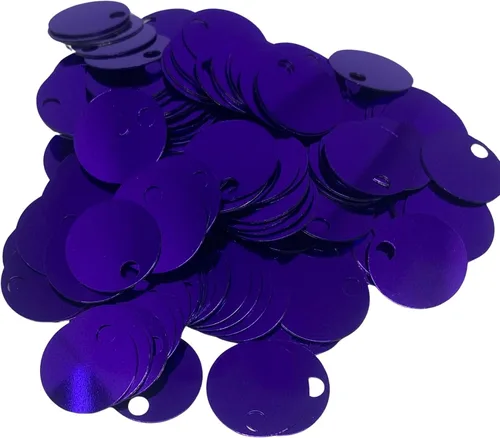 Miniatura 20 de Paillettes de lentejuelas redondas planas de 0.787 in, 285 piezas de 0.78 pulgadas, agujero de 0.78 pulgadas, surtido de lentejuelas acrílicas, 1,76