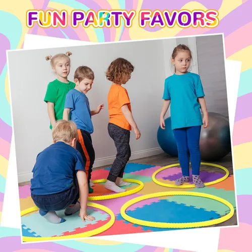 Miniatura 5 de Shappy - 6 piezas de aros de ejercicio desmontables ajustables, juguete de plástico, juguetes de patio de juegos, aros circulares