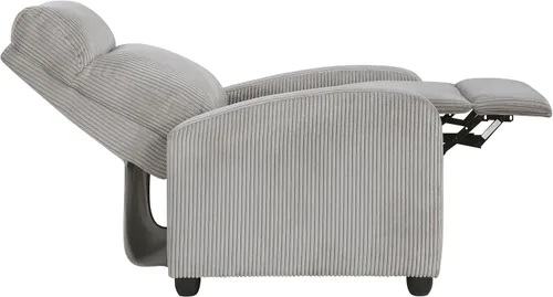 Miniatura 15 de Lexicon Sillón Reclinable de Pana con Respaldo Empujable Sillón Butaca Reclinable de Empuje hacia Atrás, Marco de Madera Sólida y Base de Metal