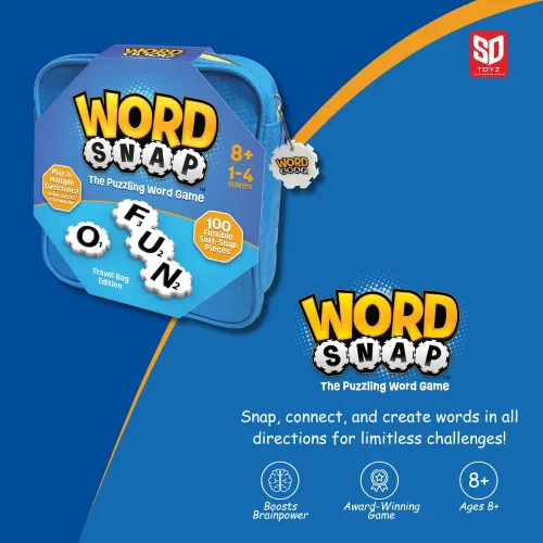 Miniatura 2 de Juego de estrategia de palabras con bolsa de viaje, rompecabezas de palabras para adultos, familia y niños, juego divertido para edades 8+, 1-4
