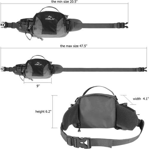 Miniatura 4 de Riñonera de senderismo con soporte para botella de agua para hombres y mujeres, al aire libre, caminar, correr, lumbar, para iPhone, iPod, Samsung