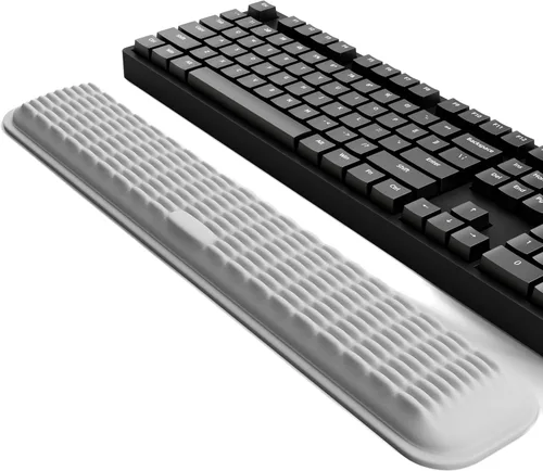 Miniatura 16 de MEKASS Reposamuñecas para teclado para teclado compacto del 60%, soporte ergonómico de espuma viscoelástica suave para muñeca con base Negro