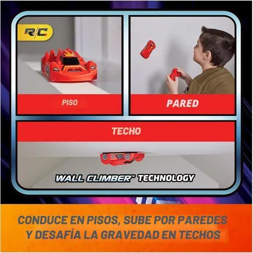 Miniatura 2 de Air Hogs Zero Gravity Sprint - Auto de carreras para pared, a control remoto, recargable por USB-C, para interiores, más de 4 pulgadas, juguetes