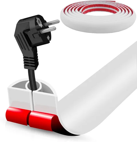 Miniatura 29 de Cubierta autoadhesiva para cables de suelo, gestión de cables de 3.3 pies, protector de tira de extensión para cables, evita tropiezos de cables
