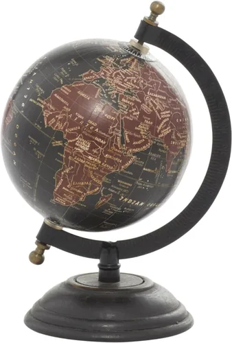 Deco 79 Globo de madera de mango, 6 x 5 x 9 pulgadas, negro