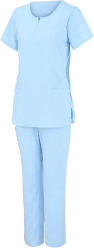 Conjunto de ropa quirúrgica para mujer, pantalones deportivos de color sólido, cuello en V, manga corta, uniforme de trabajo de enfermera, 2 piezas,