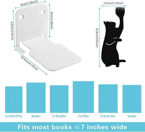 Miniatura 3 de Estanterías flotantes invisibles con decoración magnética para gatos, organizadores de libros de alta resistencia, estantería montada en la pared