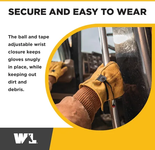 Miniatura 4 de Wells Lamont Work Gloves Men and Women, Cowhide Leather Work Gloves, Adjustable Wrist