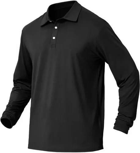 NAVISKIN Camisas polo de manga larga para hombre, camisas de golf con cuello UPF 50 SPF para hombre, secado rápido, absorbe la humedad