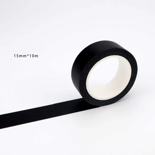 Miniatura 2 de Juego de 10 rollos de cinta adhesiva washi blanca y negra para decoración de álbumes de recortes, 0.591 in de ancho, suministros