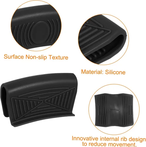 Miniatura 4 de uxcell 2 piezas de asistencia de silicona para mango de sartén caliente, fundas para mango de sartén caliente, funda resistente al calor, cubierta