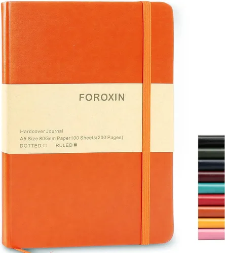 Miniatura 15 de Cuaderno de diario en blanco, negro, 160 páginas, tamaño mediano de 8.3 x 5.7 pulgadas, papel grueso de 3.53 oz/m², tapa dura