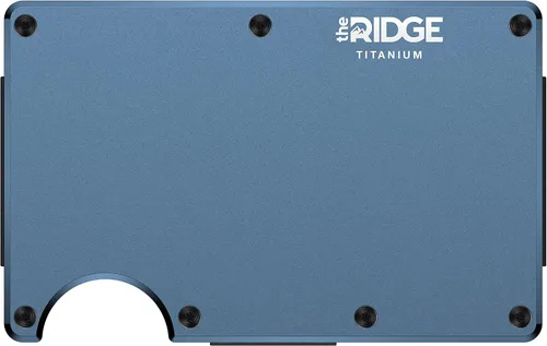 Miniatura 2 de The Ridge Slim Minimalist Money Clip RFID bloqueo Titanium - cartera mate cobalto