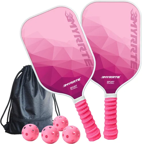 Miniatura 12 de Juego de 2 palas de pickleball de fibra de vidrio, con núcleo de panal ligero, control inigualable