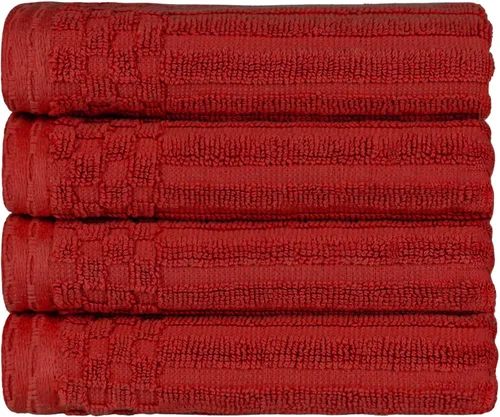 Miniatura 120 de Superior Juego de 6 toallas de algodón sólido y acanalado, toallas de cara de 13 x 13 pulgadas, toallas de mano de 16 x 28 pulgadas, toallas de baño