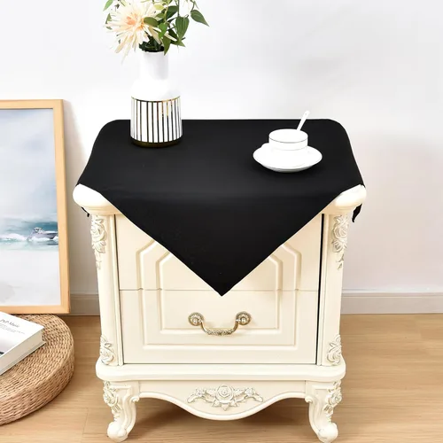 Miniatura 23 de Wolkemer Mantel cuadrado pequeño de 36 x 36 pulgadas, tela lavable, mantel sólido negro para decoración de mesita de noche, cabeceros, mesas