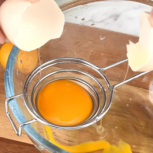 Miniatura 2 de Separador de clara de huevo de acero inoxidable 304, filtro de yema de huevo de mango largo, apto para lavavajillas, sin goteos y sin ensuciar