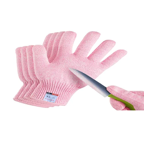 Miniatura 31 de Guantes resistentes a cortes, 4 pares de guantes resistentes a cortes de grado alimenticio, guantes de corte para cocina, pelado de ostras, Gris
