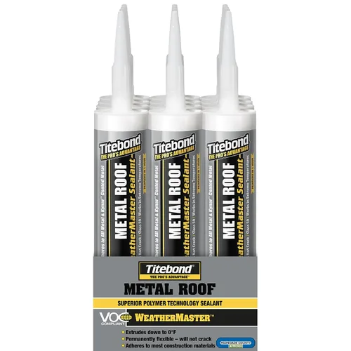 Miniatura 2 de Titebond WeatherMaster Sellador para Techos Metálicos 62451 Gris 10.1 Oz (Caja de 12 Cartuchos)