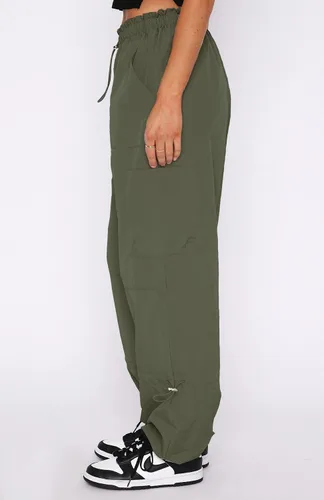 Miniatura 4 de Waitfairy Pantalones de paracaídas para mujer, pantalones cargo holgados con bolsillos
