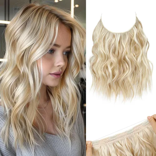 Miniatura 26 de REECHO Extensiones de cabello con alambre invisible con trama de encaje más delgada y suave